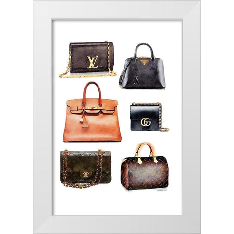 Bag Collection White Modern Wood Framed Art Print by Greenwood, Amanda