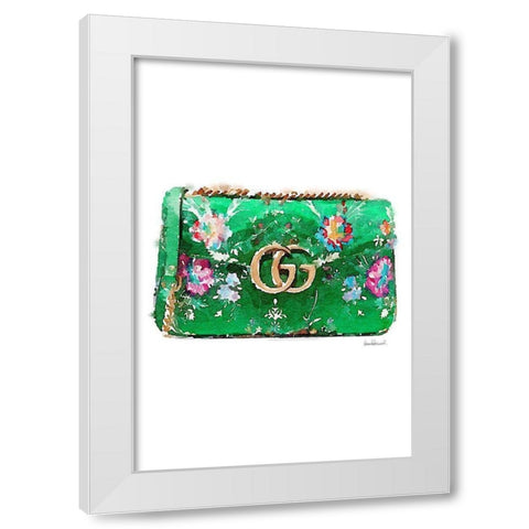 Green Bag White Modern Wood Framed Art Print by Greenwood, Amanda
