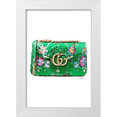 Green Bag White Modern Wood Framed Art Print by Greenwood, Amanda