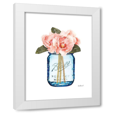 Blue Jar Magnolia White Modern Wood Framed Art Print by Greenwood, Amanda