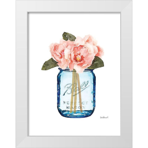 Blue Jar Magnolia White Modern Wood Framed Art Print by Greenwood, Amanda