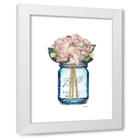 Blue Jar Hydrangea White Modern Wood Framed Art Print by Greenwood, Amanda
