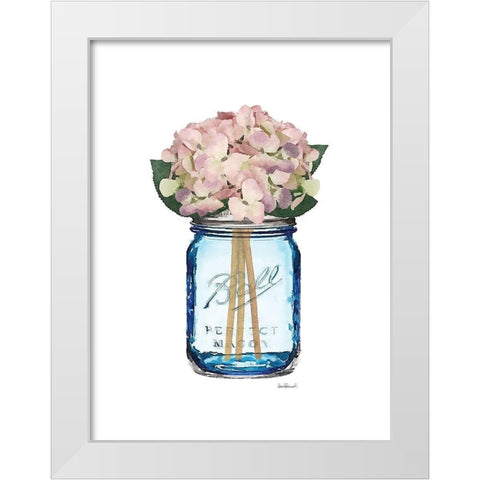 Blue Jar Hydrangea White Modern Wood Framed Art Print by Greenwood, Amanda