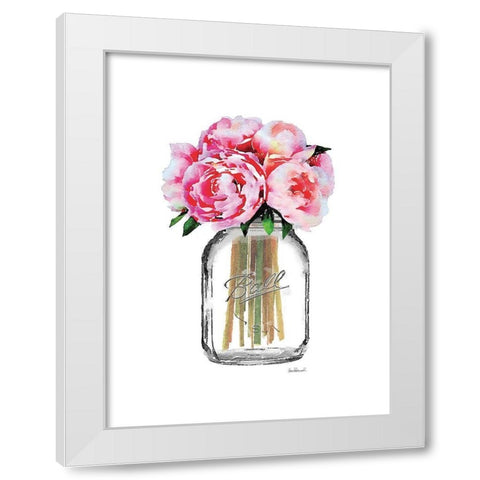 Jar Peony White Modern Wood Framed Art Print by Greenwood, Amanda