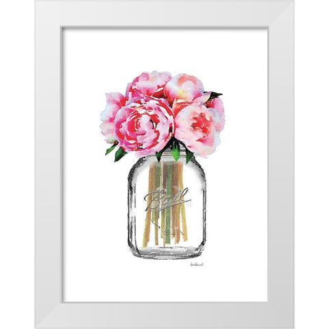 Jar Peony White Modern Wood Framed Art Print by Greenwood, Amanda