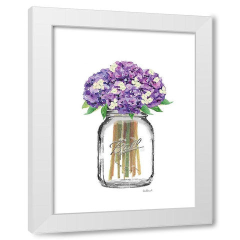 Jar Double Hydrangea White Modern Wood Framed Art Print by Greenwood, Amanda