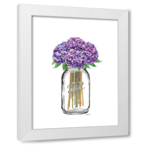 Jar Hydrangea White Modern Wood Framed Art Print by Greenwood, Amanda