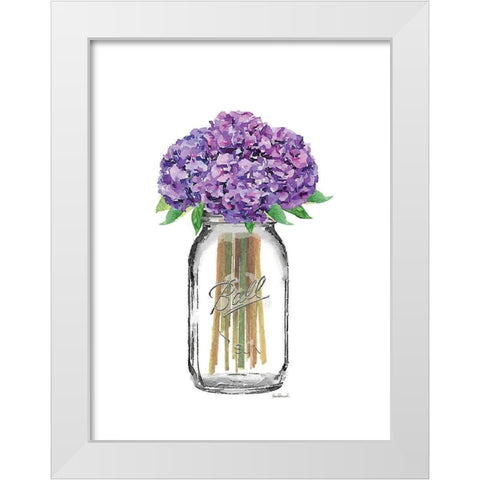 Jar Hydrangea White Modern Wood Framed Art Print by Greenwood, Amanda
