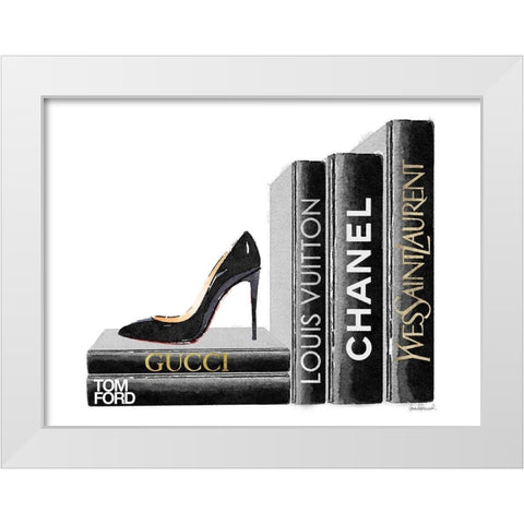 Shoe Bookend White Modern Wood Framed Art Print by Greenwood, Amanda