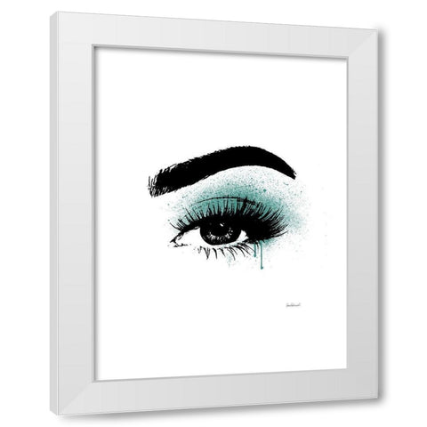 Eye Teal White Modern Wood Framed Art Print by Greenwood, Amanda