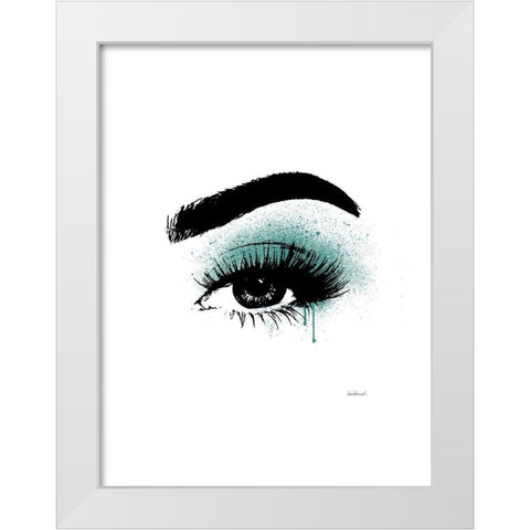 Eye Teal White Modern Wood Framed Art Print by Greenwood, Amanda