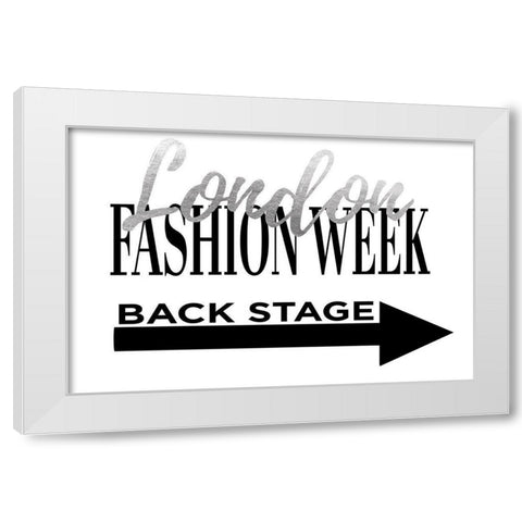 Fashion Week London Silver White Modern Wood Framed Art Print by Greenwood, Amanda