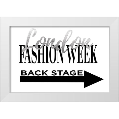 Fashion Week London Silver White Modern Wood Framed Art Print by Greenwood, Amanda