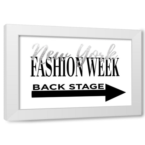 Fashion Week New York Silver White Modern Wood Framed Art Print by Greenwood, Amanda
