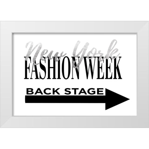 Fashion Week New York Silver White Modern Wood Framed Art Print by Greenwood, Amanda