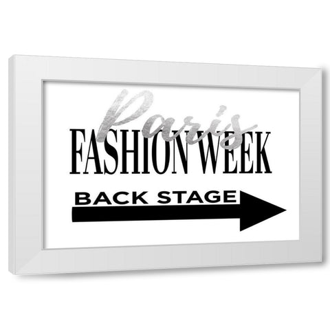 Fashion Week Paris Silver White Modern Wood Framed Art Print by Greenwood, Amanda