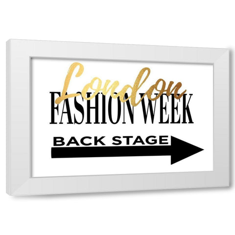 Fashion Week London Gold White Modern Wood Framed Art Print by Greenwood, Amanda