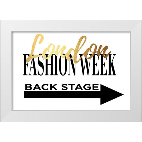 Fashion Week London Gold White Modern Wood Framed Art Print by Greenwood, Amanda