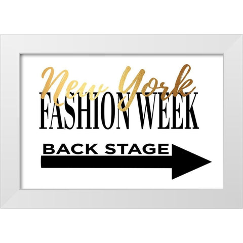 Fashion Week New York Gold White Modern Wood Framed Art Print by Greenwood, Amanda