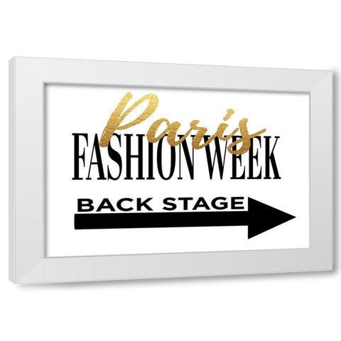 Fashion Week Paris Gold White Modern Wood Framed Art Print by Greenwood, Amanda