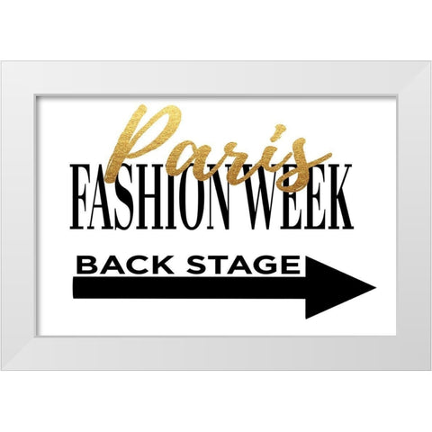 Fashion Week Paris Gold White Modern Wood Framed Art Print by Greenwood, Amanda