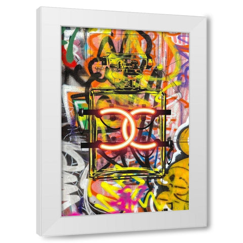 Graffiti Perfume I White Modern Wood Framed Art Print by Greenwood, Amanda