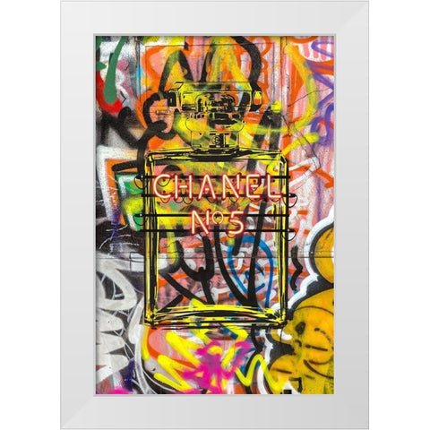 Graffiti Perfume II White Modern Wood Framed Art Print by Greenwood, Amanda