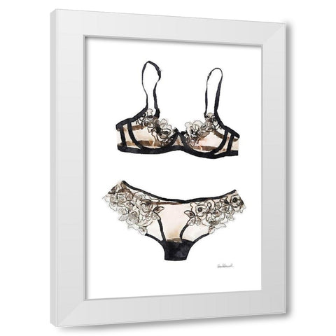Lingerie V White Modern Wood Framed Art Print by Greenwood, Amanda