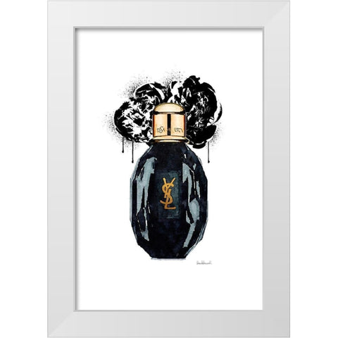 Noir Perfume Flower White Modern Wood Framed Art Print by Greenwood, Amanda