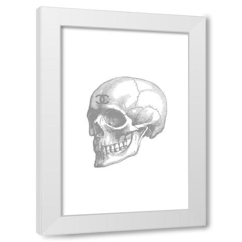 Grey Skull White Modern Wood Framed Art Print by Greenwood, Amanda
