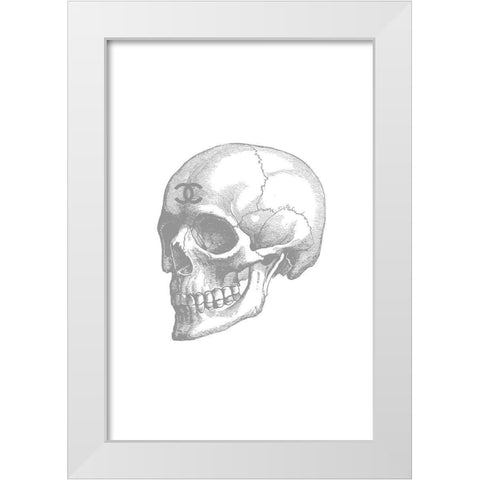Grey Skull White Modern Wood Framed Art Print by Greenwood, Amanda