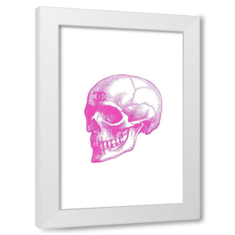 Pink Skull White Modern Wood Framed Art Print by Greenwood, Amanda