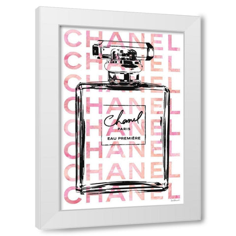 Pink Perfume White Modern Wood Framed Art Print by Greenwood, Amanda