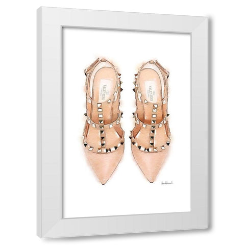 Nude Stud Shoes White Modern Wood Framed Art Print by Greenwood, Amanda