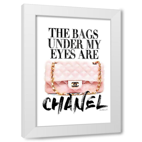 Pink Bag Quote White Modern Wood Framed Art Print by Greenwood, Amanda