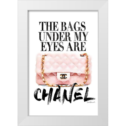 Pink Bag Quote White Modern Wood Framed Art Print by Greenwood, Amanda