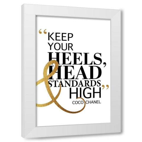 High Standards White Modern Wood Framed Art Print by Greenwood, Amanda