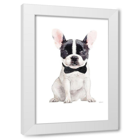 Frenchie V White Modern Wood Framed Art Print by Greenwood, Amanda