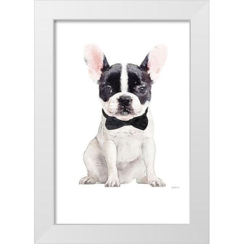 Frenchie V White Modern Wood Framed Art Print by Greenwood, Amanda