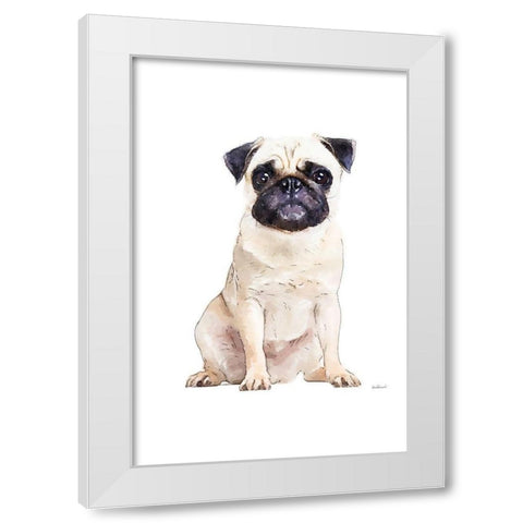Pug White Modern Wood Framed Art Print by Greenwood, Amanda