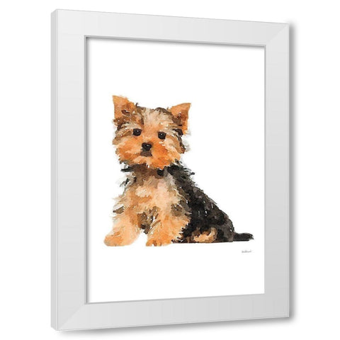 Yorkie White Modern Wood Framed Art Print by Greenwood, Amanda