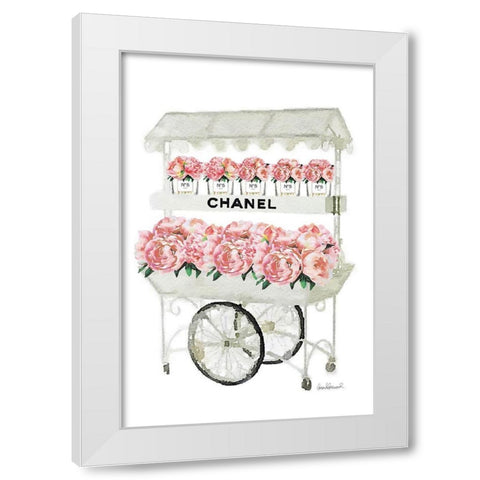 Flower Cart White Modern Wood Framed Art Print by Greenwood, Amanda