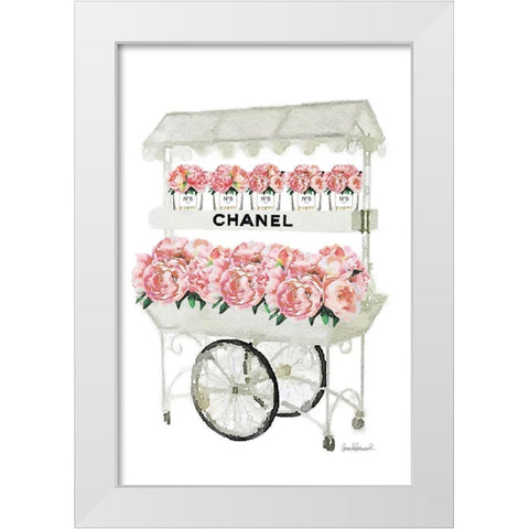 Flower Cart White Modern Wood Framed Art Print by Greenwood, Amanda