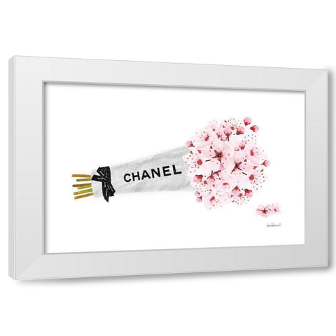 Wrapped Flowers White Modern Wood Framed Art Print by Greenwood, Amanda