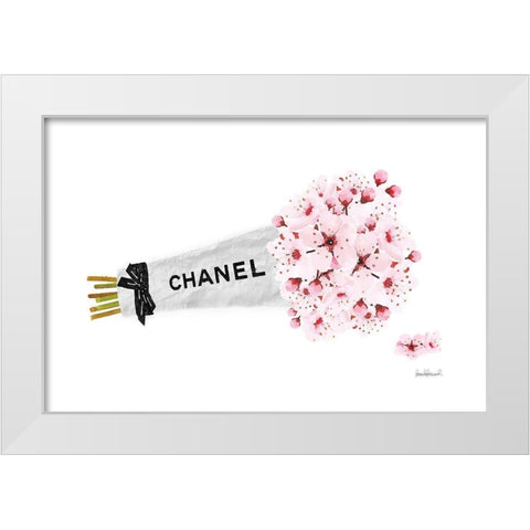 Wrapped Flowers White Modern Wood Framed Art Print by Greenwood, Amanda