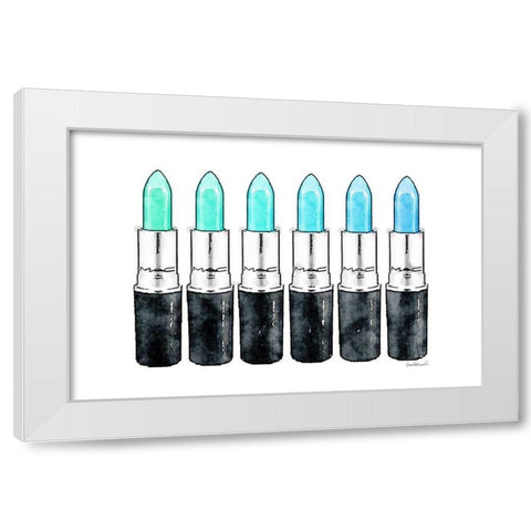 Blues Row White Modern Wood Framed Art Print by Greenwood, Amanda