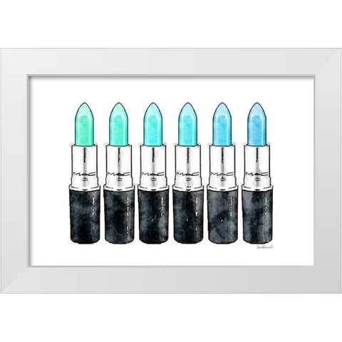 Blues Row White Modern Wood Framed Art Print by Greenwood, Amanda
