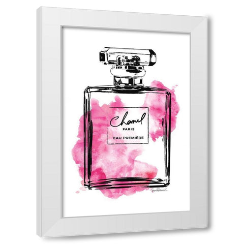 Black Bottle Bright Pink White Modern Wood Framed Art Print by Greenwood, Amanda