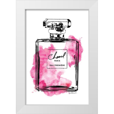 Black Bottle Bright Pink White Modern Wood Framed Art Print by Greenwood, Amanda
