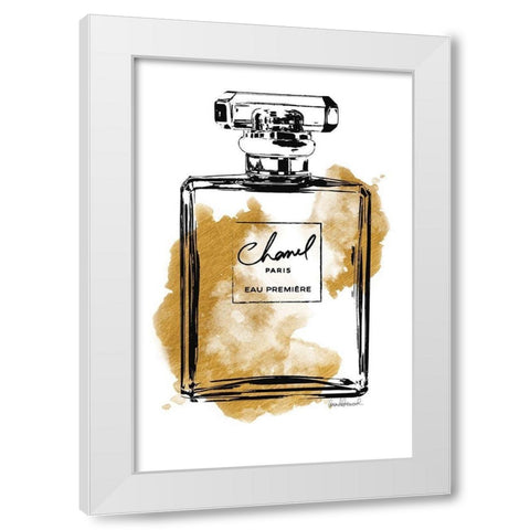 Black Bottle Gold White Modern Wood Framed Art Print by Greenwood, Amanda